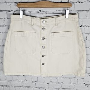 ROLLA'S | A-line lyocell twill button up mini skirt